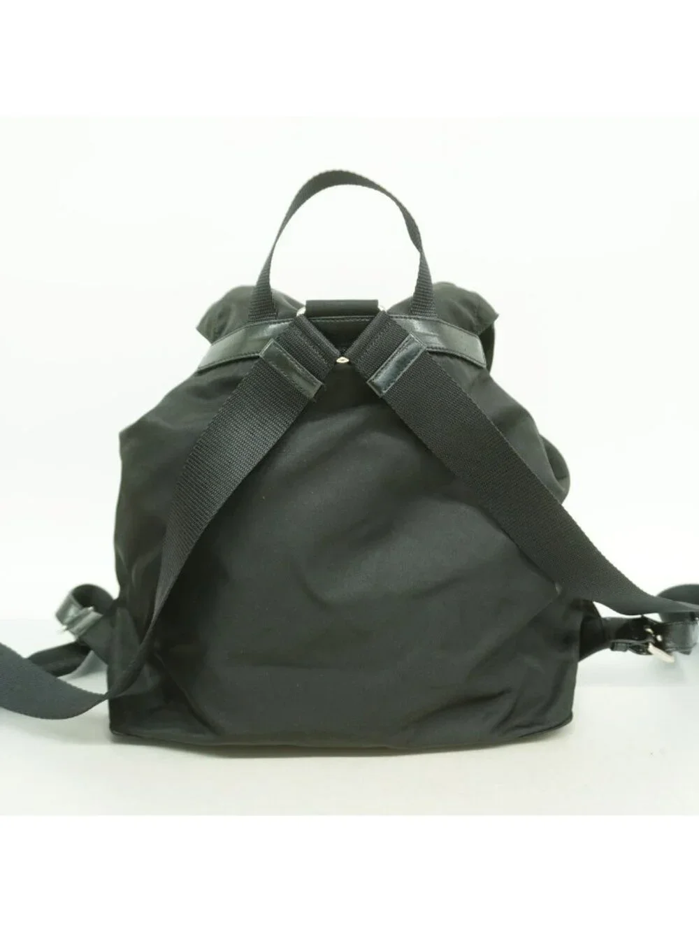 Prada Backpack Nylon Black Silver